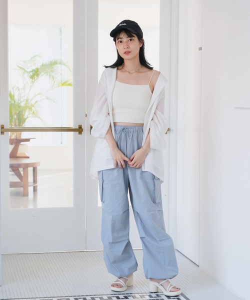 Kastane（カスタネ）の「カップ付きジャガードキャミ（キャミソール・レディース・ブルー/アイボリー/ブラウン・FREE）」の9枚目の写真