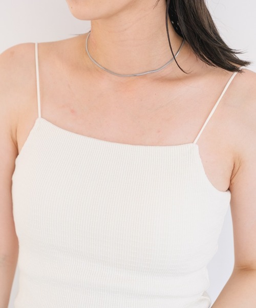 Kastane（カスタネ）の「カップ付きジャガードキャミ（キャミソール・レディース・ブルー/アイボリー/ブラウン・FREE）」の10枚目の写真