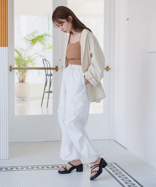 Kastane（カスタネ）の「カップ付きジャガードキャミ（キャミソール・レディース・ブルー/アイボリー/ブラウン・FREE）」の19枚目の写真