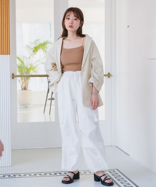 Kastane（カスタネ）の「カップ付きジャガードキャミ（キャミソール・レディース・ブルー/アイボリー/ブラウン・FREE）」の18枚目の写真