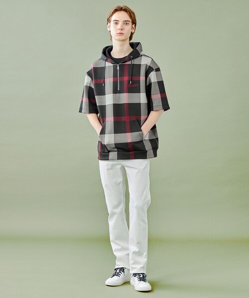 BLACK LABEL CRESTBRIDGE(ブラックレーベル・クレストブリッジ)の「【WEB限定】ブラックチェックプルオーバーパーカー(パーカー・メンズ・ブラック・M/XL/L)」の5枚目の写真