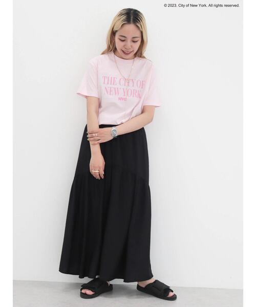 AMERICAN HOLIC（アメリカンホリック）の「THE CITY OF NEW YORK TEE（Tシャツ/カットソー・レディース・ネイビー/オフホワイト/ライトピンク・M/L）」の5枚目の写真