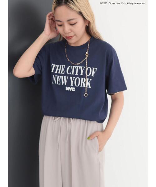 AMERICAN HOLIC（アメリカンホリック）の「THE CITY OF NEW YORK TEE（Tシャツ/カットソー・レディース・ネイビー/オフホワイト/ライトピンク・M/L）」の2枚目の写真