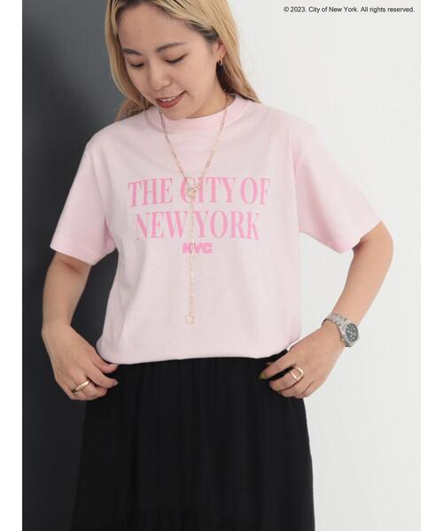 AMERICAN HOLIC（アメリカンホリック）の「THE CITY OF NEW YORK TEE（Tシャツ/カットソー・レディース・ネイビー/オフホワイト/ライトピンク・M/L）」の3枚目の写真