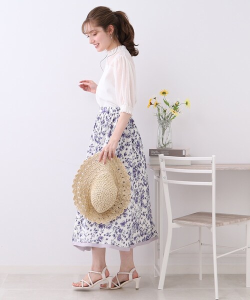 couture brooch（クチュールブローチ）の「◆【肌見せし過ぎない、大人のシアーニット。】LEVITA シャーリングシアートップス（ニット/セーター・レディース・ピンク系/オフホワイト/グレー/ブラック・38/42）」の16枚目の写真