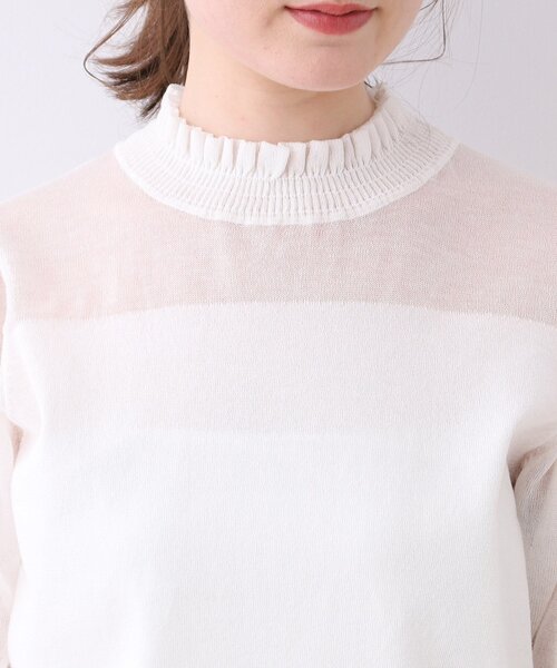 couture brooch（クチュールブローチ）の「◆【肌見せし過ぎない、大人のシアーニット。】LEVITA シャーリングシアートップス（ニット/セーター・レディース・ピンク系/オフホワイト/グレー/ブラック・38/42）」の15枚目の写真