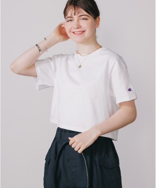 jouetie tシャツ Tシャツ championハーフZIPクロップドT「コラボ