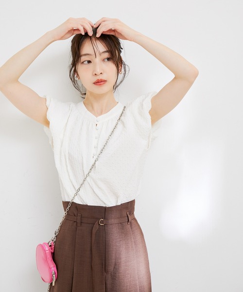 VIS（ビス）の「【洗える】ぽこぽこバルーンスリーブブラウス（シャツ/ブラウス・レディース・オフホワイト/ブラック系その他/ブルー系その他4/ブラック・FREE）」の14枚目の写真