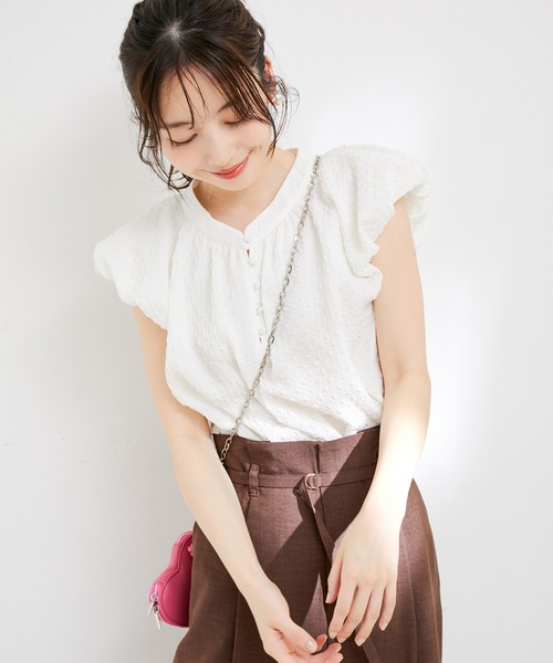 VIS（ビス）の「【洗える】ぽこぽこバルーンスリーブブラウス（シャツ/ブラウス・レディース・オフホワイト/ブラック系その他/ブルー系その他4/ブラック・FREE）」の18枚目の写真