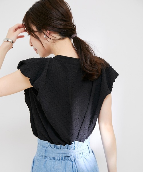 VIS（ビス）の「【洗える】ぽこぽこバルーンスリーブブラウス（シャツ/ブラウス・レディース・オフホワイト/ブラック系その他/ブルー系その他4/ブラック・FREE）」の11枚目の写真