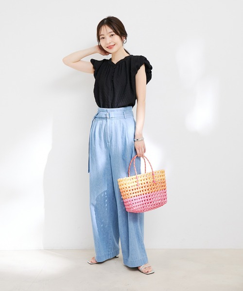 VIS（ビス）の「【洗える】ぽこぽこバルーンスリーブブラウス（シャツ/ブラウス・レディース・オフホワイト/ブラック系その他/ブルー系その他4/ブラック・FREE）」の15枚目の写真