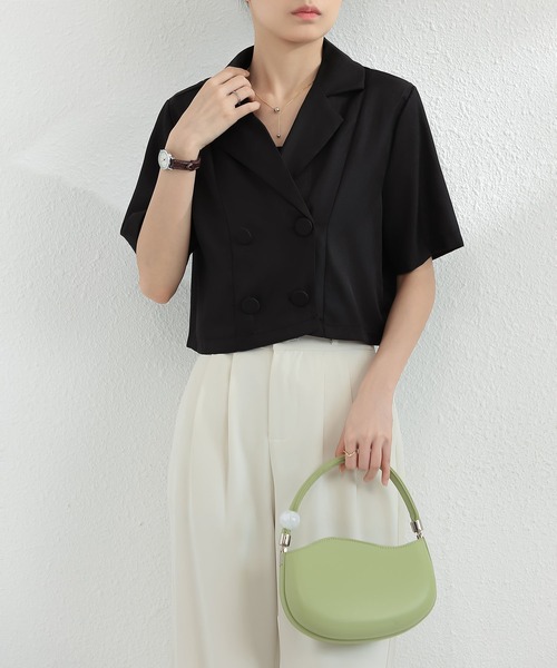 MAISON DE THERESE(メゾン ド テレーズ)の「ショート丈ジャケット(テーラードジャケット・レディース・モカ/ブラック/アイボリー・M)」の19枚目の写真