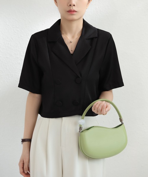 MAISON DE THERESE(メゾン ド テレーズ)の「ショート丈ジャケット(テーラードジャケット・レディース・モカ/ブラック/アイボリー・M)」の14枚目の写真