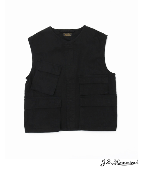 JOURNAL STANDARD J.S HOMESTEAD(ジャーナルスタンダードホームステッド)の「【J.S.Homestead】FATIGUE VEST(ミリタリージャケット・メンズ・ブラック/ベージュ・FREE)」の2枚目の写真