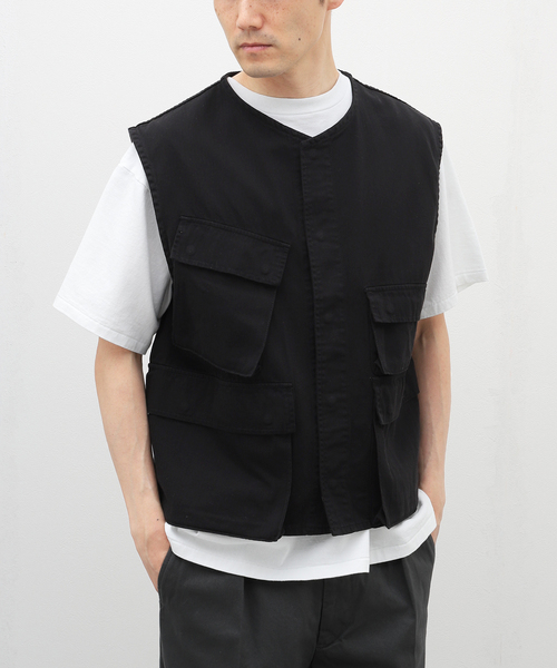 JOURNAL STANDARD J.S HOMESTEAD(ジャーナルスタンダードホームステッド)の「【J.S.Homestead】FATIGUE VEST(ミリタリージャケット・メンズ・ブラック/ベージュ・FREE)」の3枚目の写真