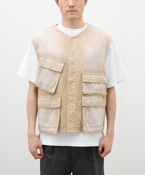 JOURNAL STANDARD J.S HOMESTEAD(ジャーナルスタンダードホームステッド)の「【J.S.Homestead】FATIGUE VEST(ミリタリージャケット・メンズ・ブラック/ベージュ・FREE)」の18枚目の写真