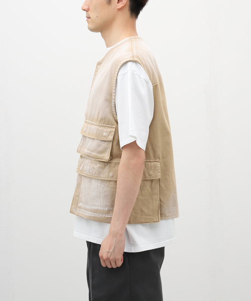 JOURNAL STANDARD J.S HOMESTEAD(ジャーナルスタンダードホームステッド)の「【J.S.Homestead】FATIGUE VEST(ミリタリージャケット・メンズ・ブラック/ベージュ・FREE)」の10枚目の写真