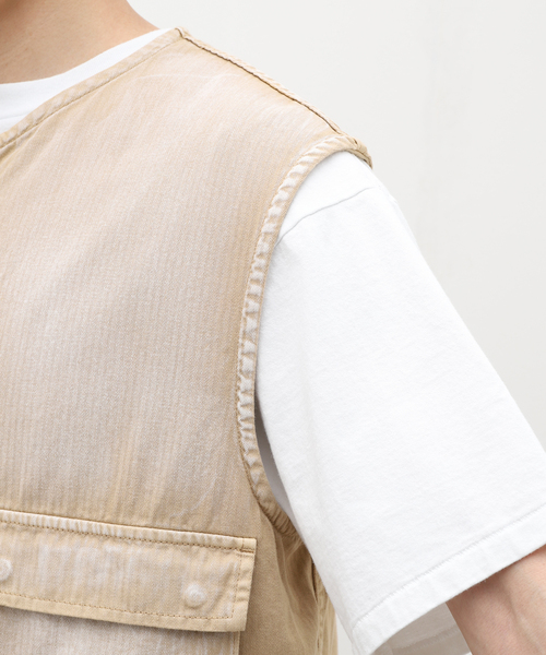 JOURNAL STANDARD J.S HOMESTEAD(ジャーナルスタンダードホームステッド)の「【J.S.Homestead】FATIGUE VEST(ミリタリージャケット・メンズ・ブラック/ベージュ・FREE)」の4枚目の写真