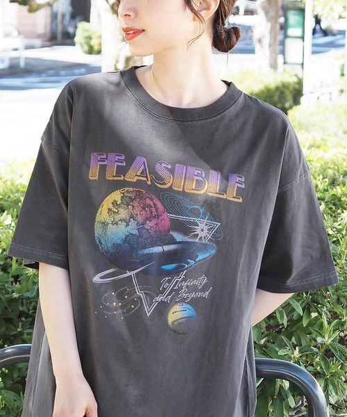 tiptop(ティップトップ)の「アソートピグメントBIGTシャツ(Tシャツ/カットソー・レディース・オフホワイト/ブラック系その他/ブルー/オレンジ/ホワイト系その他/ネイビー系/ブラック系その他3/ブラック系その他2・FREE)」の5枚目の写真