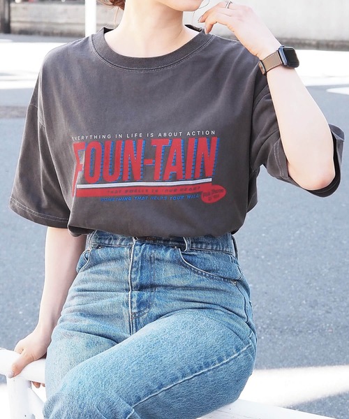 tiptop(ティップトップ)の「アソートピグメントBIGTシャツ(Tシャツ/カットソー・レディース・オフホワイト/ブラック系その他/ブルー/オレンジ/ホワイト系その他/ネイビー系/ブラック系その他3/ブラック系その他2・FREE)」の1枚目の写真