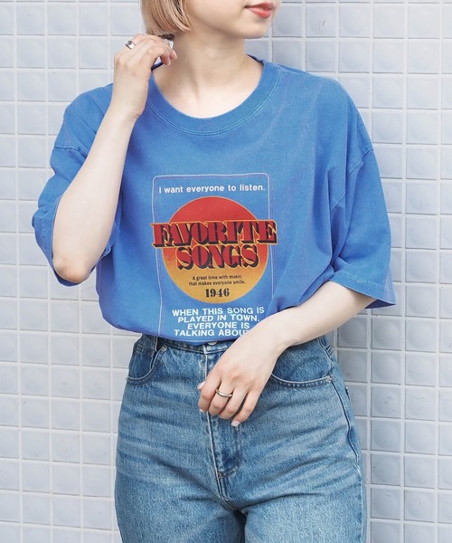 tiptop(ティップトップ)の「アソートピグメントBIGTシャツ(Tシャツ/カットソー・レディース・オフホワイト/ブラック系その他/ブルー/オレンジ/ホワイト系その他/ネイビー系/ブラック系その他3/ブラック系その他2・FREE)」の10枚目の写真