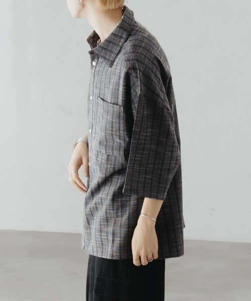 epnok(エプノック)の「ツイードライクルーズシャツ(シャツ/ブラウス・メンズ・ブラック/マスタード/オレンジ・LARGE/SMALL/MEDIUM)」の5枚目の写真
