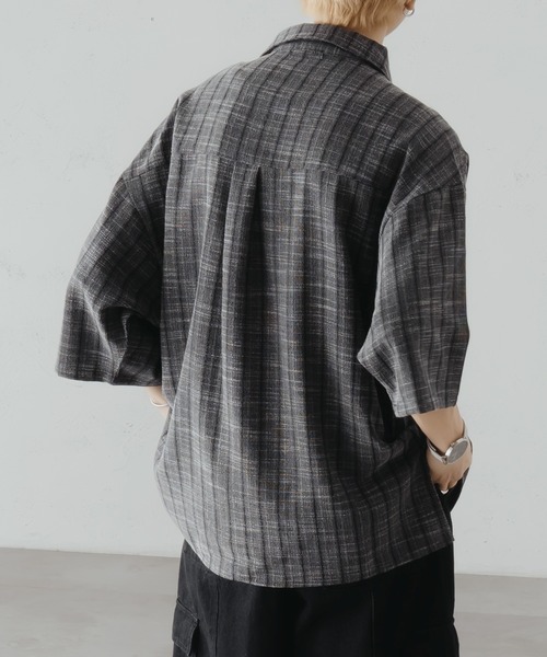 epnok(エプノック)の「ツイードライクルーズシャツ(シャツ/ブラウス・メンズ・ブラック/マスタード/オレンジ・LARGE/SMALL/MEDIUM)」の6枚目の写真