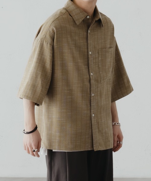 epnok(エプノック)の「ツイードライクルーズシャツ(シャツ/ブラウス・メンズ・ブラック/マスタード/オレンジ・LARGE/SMALL/MEDIUM)」の15枚目の写真