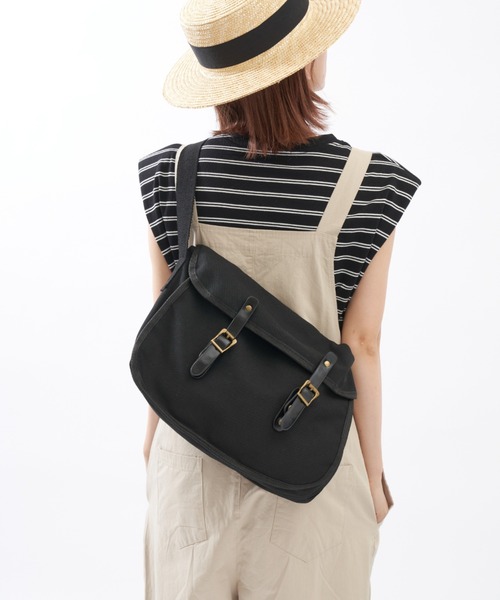 EDIT Gris（エディットグリ）の「【ユニセックス】キャンバスポストマンショルダーバッグ（ショルダーバッグ・レディース・ホワイト/ブラック・FREE）」の13枚目の写真