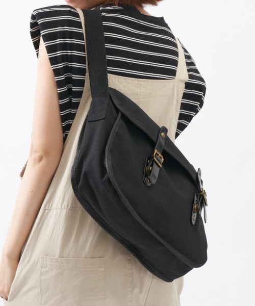 EDIT Gris（エディットグリ）の「【ユニセックス】キャンバスポストマンショルダーバッグ（ショルダーバッグ・レディース・ホワイト/ブラック・FREE）」の8枚目の写真