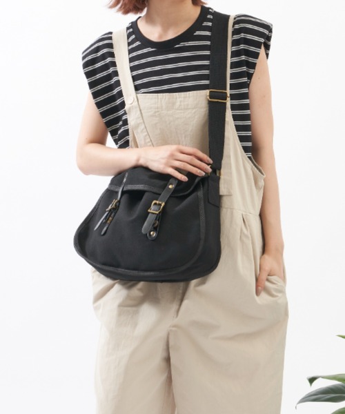 EDIT Gris（エディットグリ）の「【ユニセックス】キャンバスポストマンショルダーバッグ（ショルダーバッグ・レディース・ホワイト/ブラック・FREE）」の15枚目の写真