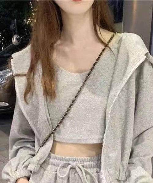 NANEA（ナネア）の「キャミ/パーカー/パンツ  3点セット（ルームウェア/パジャマ・レディース・グレー/チャコールグレー/ブラック・MEDIUM/LARGE/X-LARGE）」の16枚目の写真