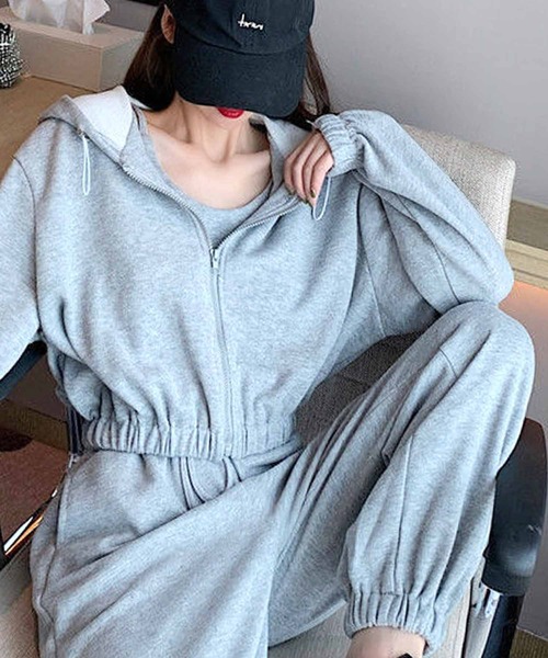 NANEA（ナネア）の「キャミ/パーカー/パンツ  3点セット（ルームウェア/パジャマ・レディース・グレー/チャコールグレー/ブラック・MEDIUM/LARGE/X-LARGE）」の18枚目の写真