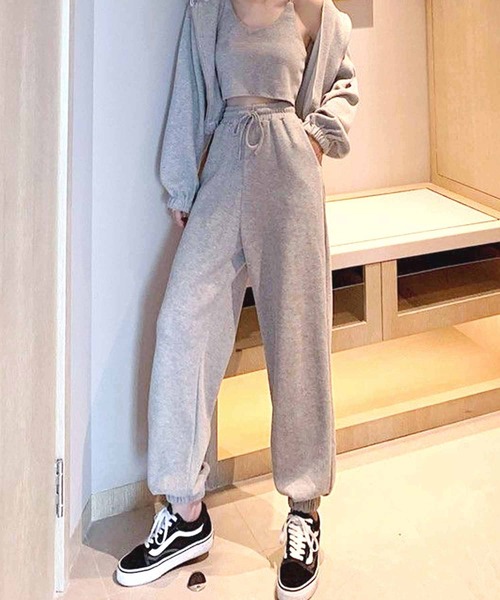 NANEA（ナネア）の「キャミ/パーカー/パンツ  3点セット（ルームウェア/パジャマ・レディース・グレー/チャコールグレー/ブラック・MEDIUM/LARGE/X-LARGE）」の20枚目の写真