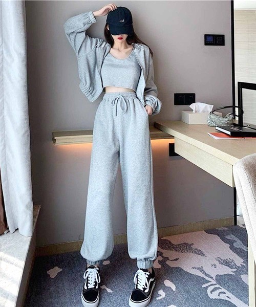 NANEA（ナネア）の「キャミ/パーカー/パンツ  3点セット（ルームウェア/パジャマ・レディース・グレー/チャコールグレー/ブラック・MEDIUM/LARGE/X-LARGE）」の22枚目の写真