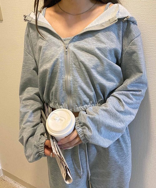 NANEA（ナネア）の「キャミ/パーカー/パンツ  3点セット（ルームウェア/パジャマ・レディース・グレー/チャコールグレー/ブラック・MEDIUM/LARGE/X-LARGE）」の9枚目の写真