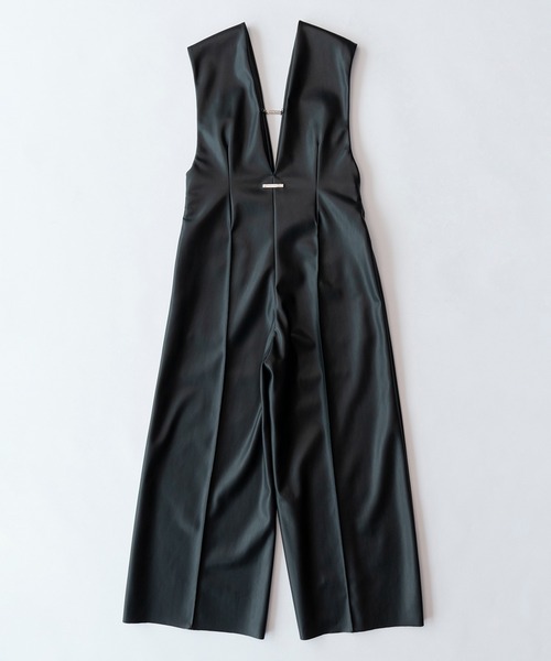 PRANK PROJECT（プランクプロジェクト）の「Vネックヴィーガンレザーオールインワン / V Neck Vegan Leather Jumpsuit（つなぎ/オールインワン・レディース・ブラック・FREE）」の7枚目の写真