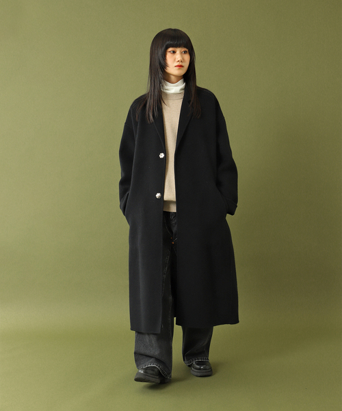 FOLL / フォル】super130s wool-cashmere rever coat
