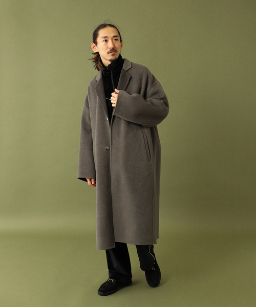 【FOLL】super130s wool-cashmere rever coat FOLL / フォル】super130s wool-cashmere rever coat