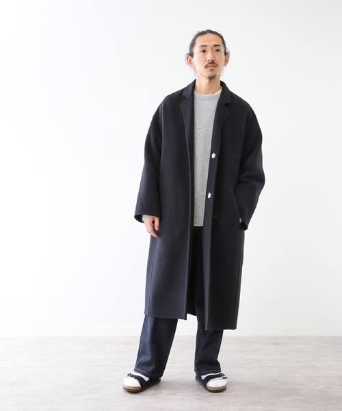 【FOLL】super130s wool-cashmere rever coat FOLL / フォル】super130s wool-cashmere rever coat