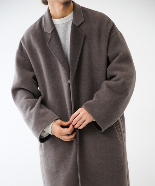 FOLL / フォル】super130s wool-cashmere rever coat