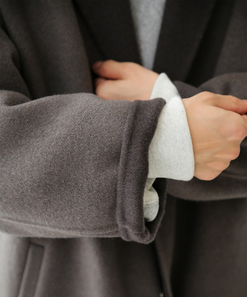 FOLL / フォル】super130s wool-cashmere rever coat