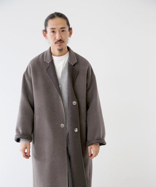 FOLL / フォル】super130s wool-cashmere rever coat