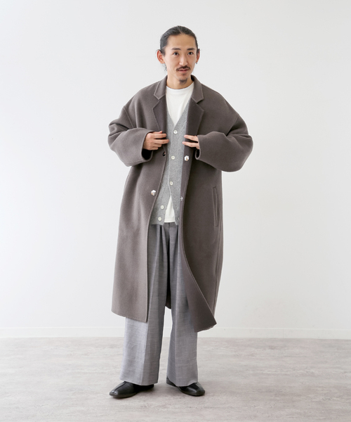 FOLL / フォル】super130s wool-cashmere rever coat