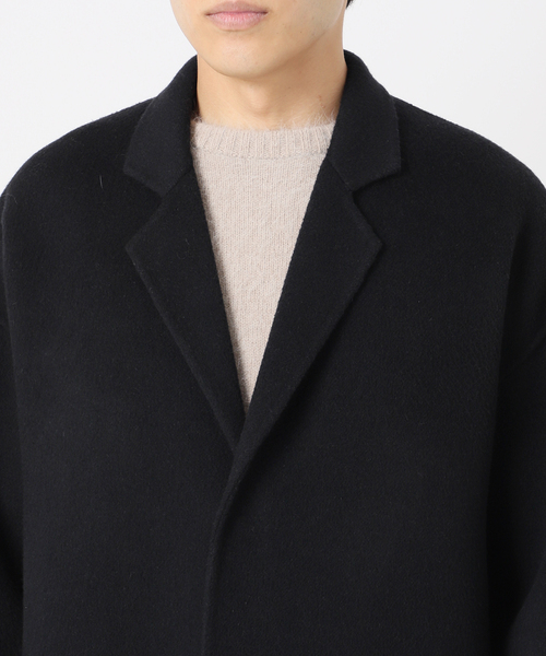 【FOLL】super130s wool-cashmere rever coat FOLL / フォル】super130s wool-cashmere rever coat（ノーカラー