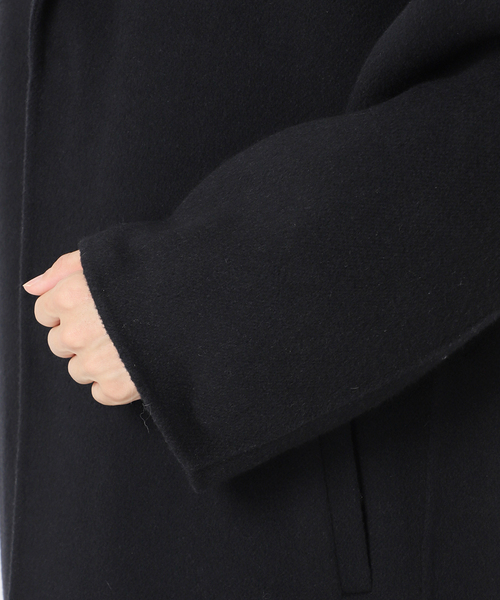 FOLL / フォル】super130s wool-cashmere rever coat（ノーカラー