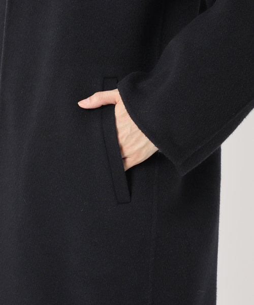 FOLL / フォル】super130s wool-cashmere rever coat（ノーカラー