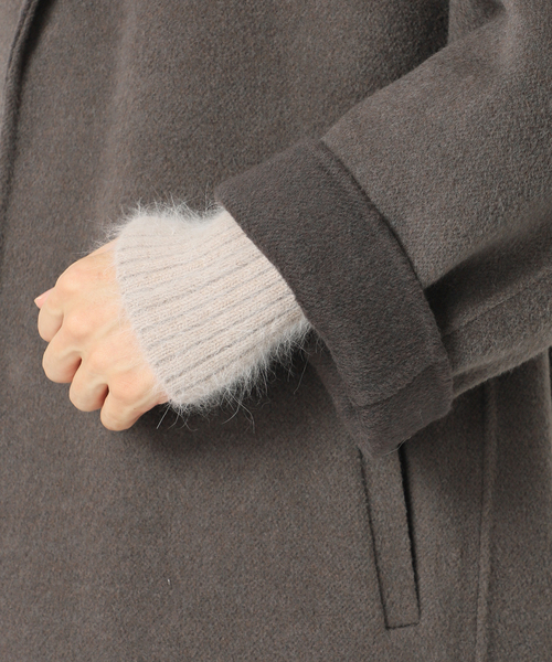 FOLL / フォル】super130s wool-cashmere rever coat（ノーカラー