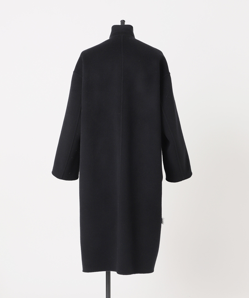 FOLL / フォル】super130s wool-cashmere rever coat（ノーカラー