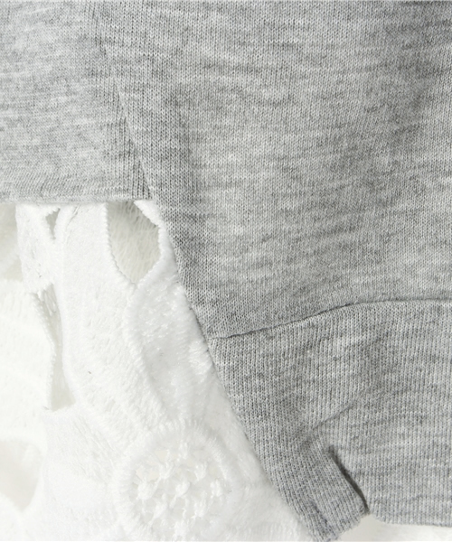 CIAOPANIC TYPY(チャオパニックティピー)の「KIDS レースドッキングT(Tシャツ/カットソー・キッズ・ホワイト/グレー・95/105/115/125/135)」の8枚目の写真